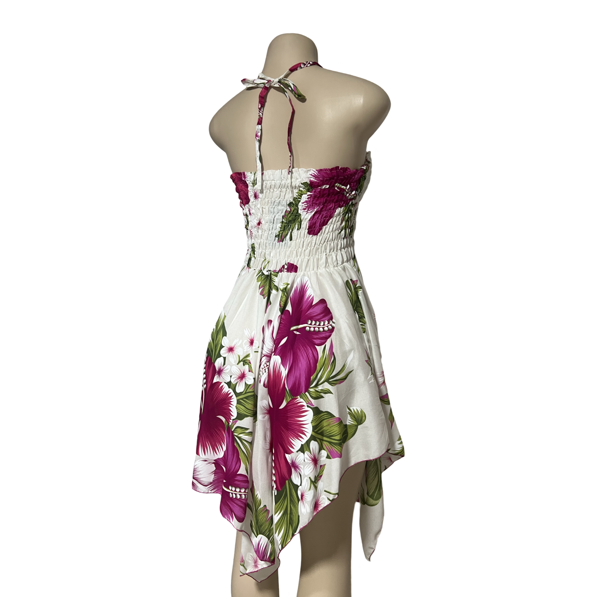 Dress - Hawaii Floral Dress White/Pink