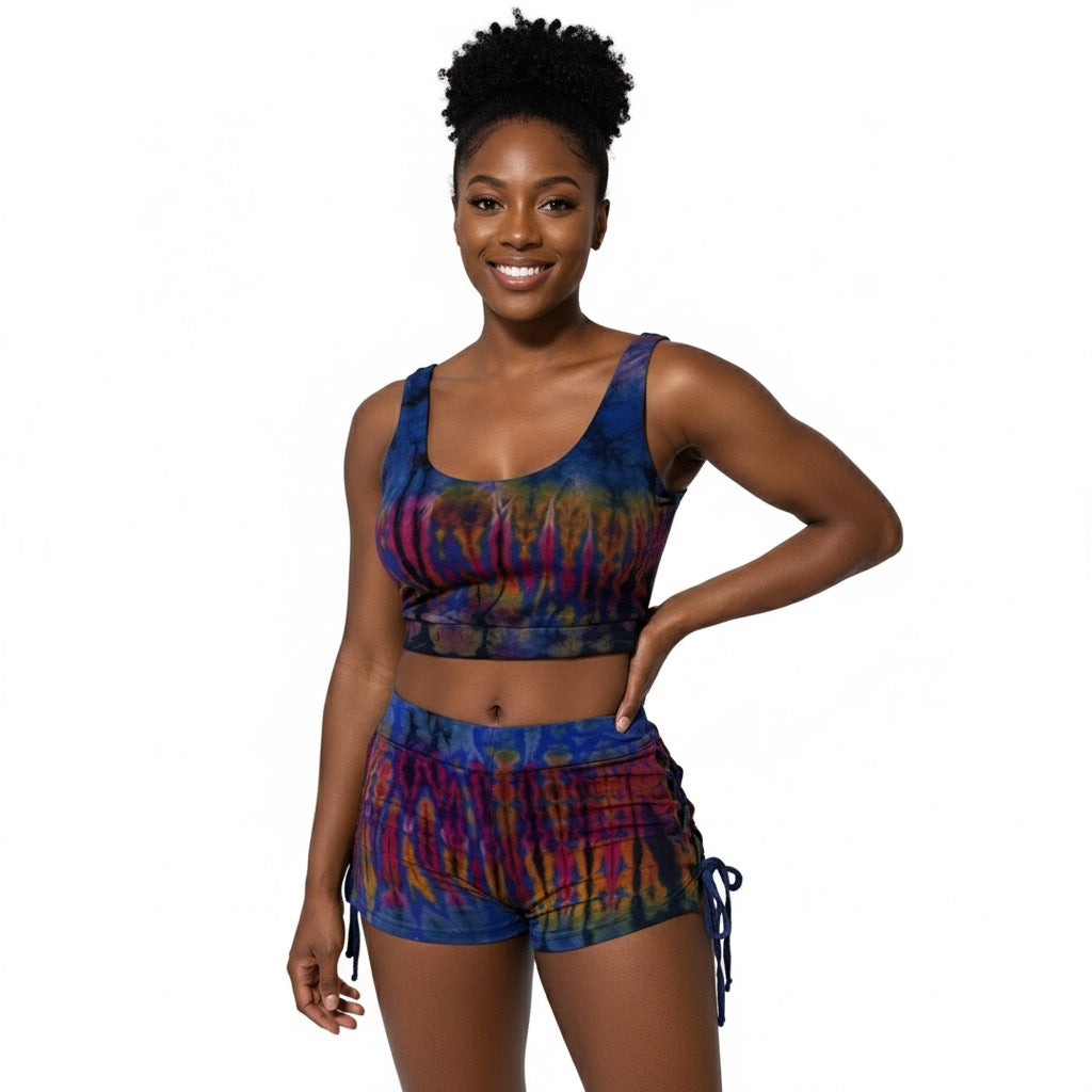 TD Criss Cross Crop Tops & Criss Cross Shorts(Set)