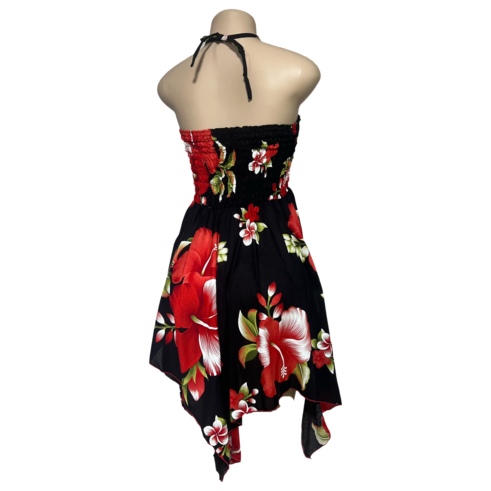 Dress - Hawaii Flower Dress/ White-Red