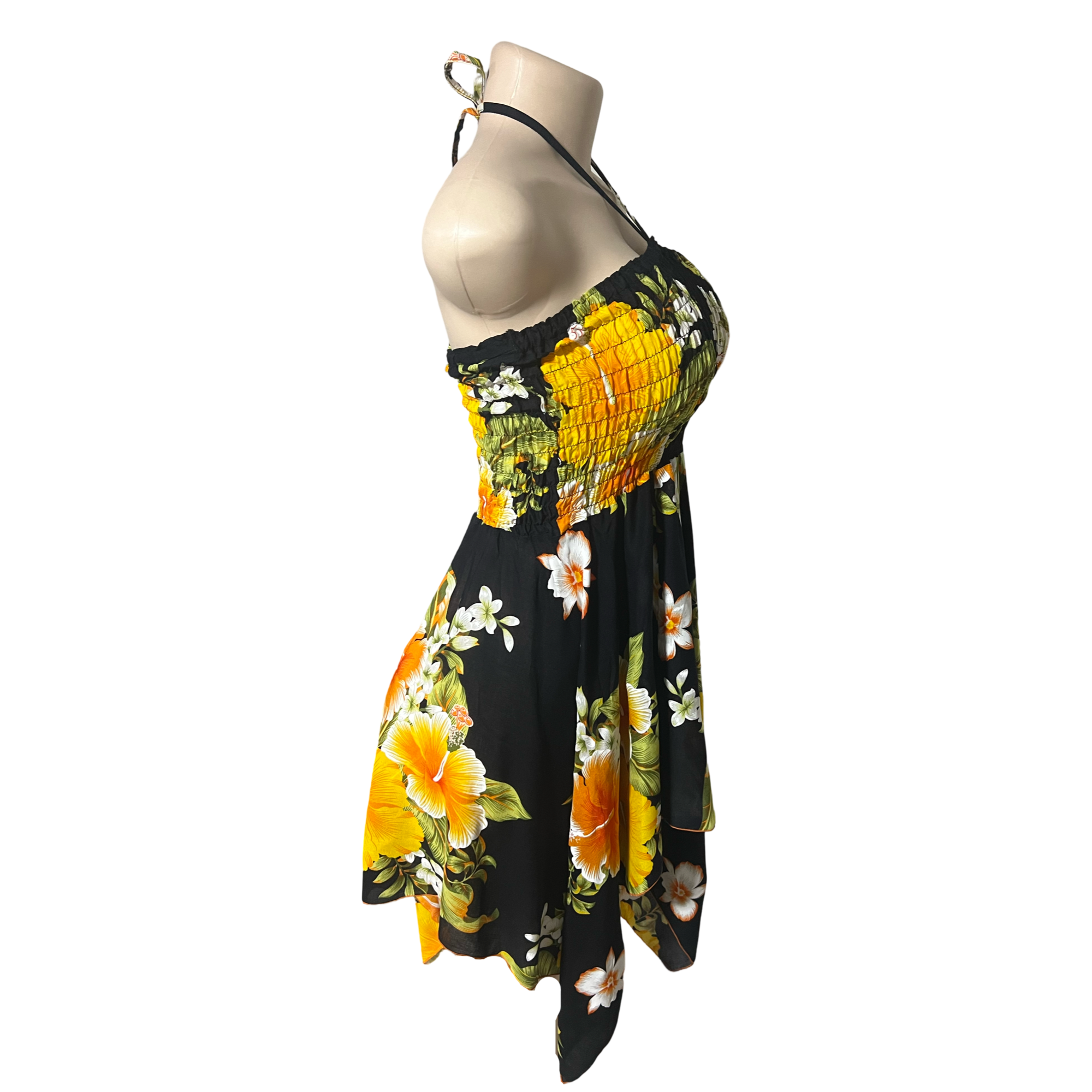 Dress - Hawaii Flower Dress/ White-Orange