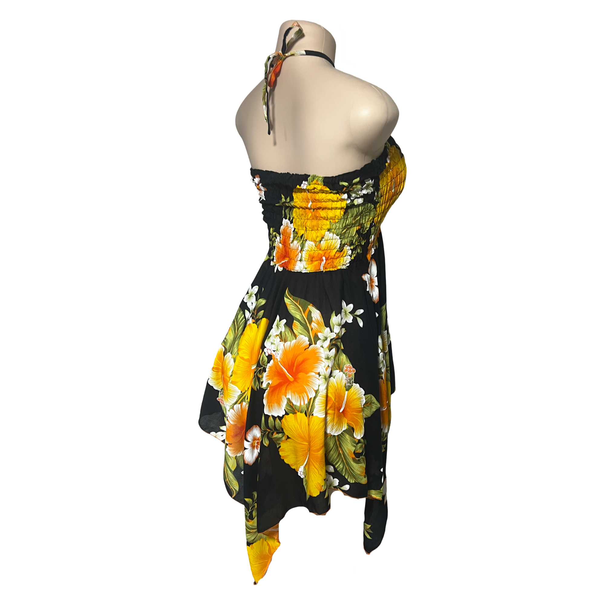 Dress - Hawaii Flower Dress/ White-Orange