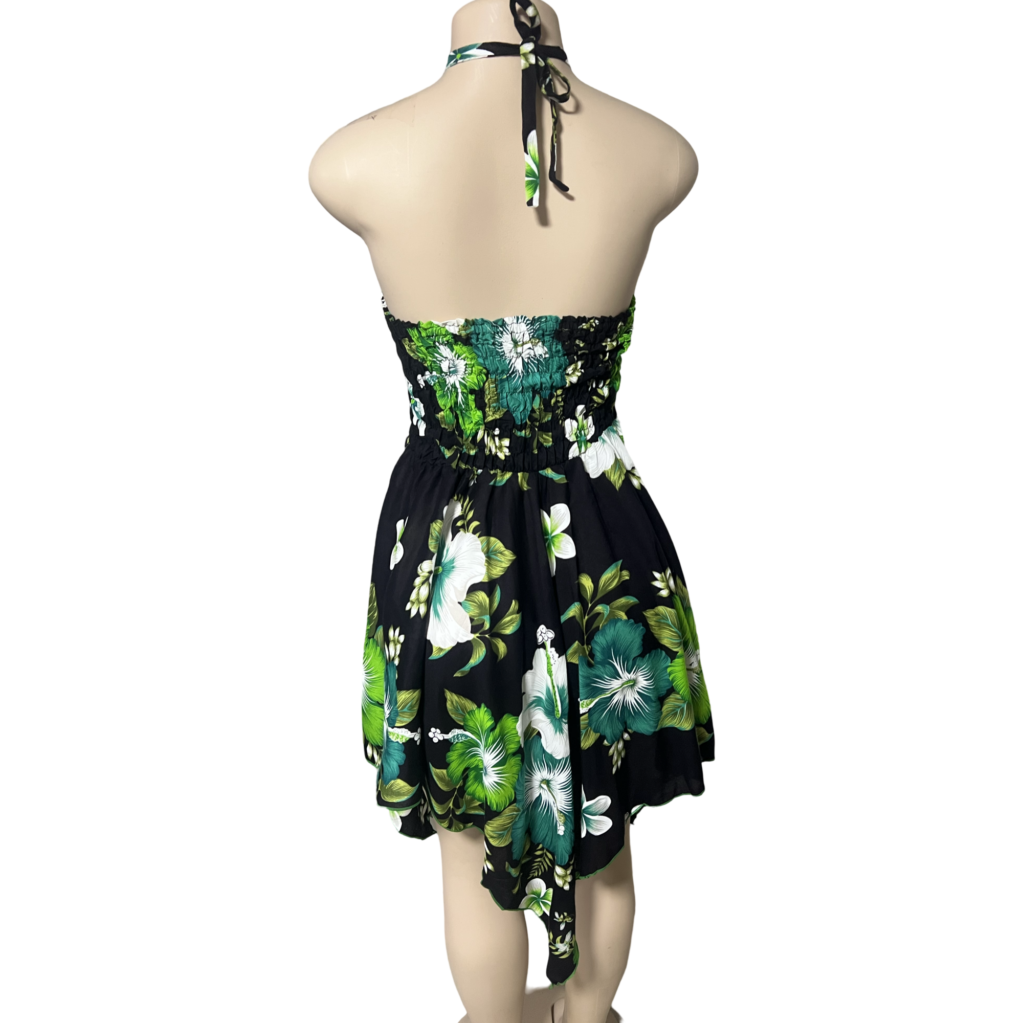 Dress - Hawaii Flower Dress/ White-Green