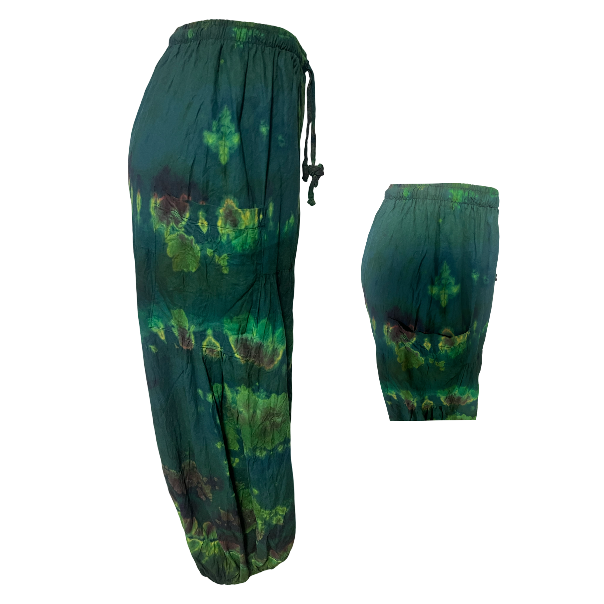 Pants - Green Tie Dye Pants w/ 2 Pocket