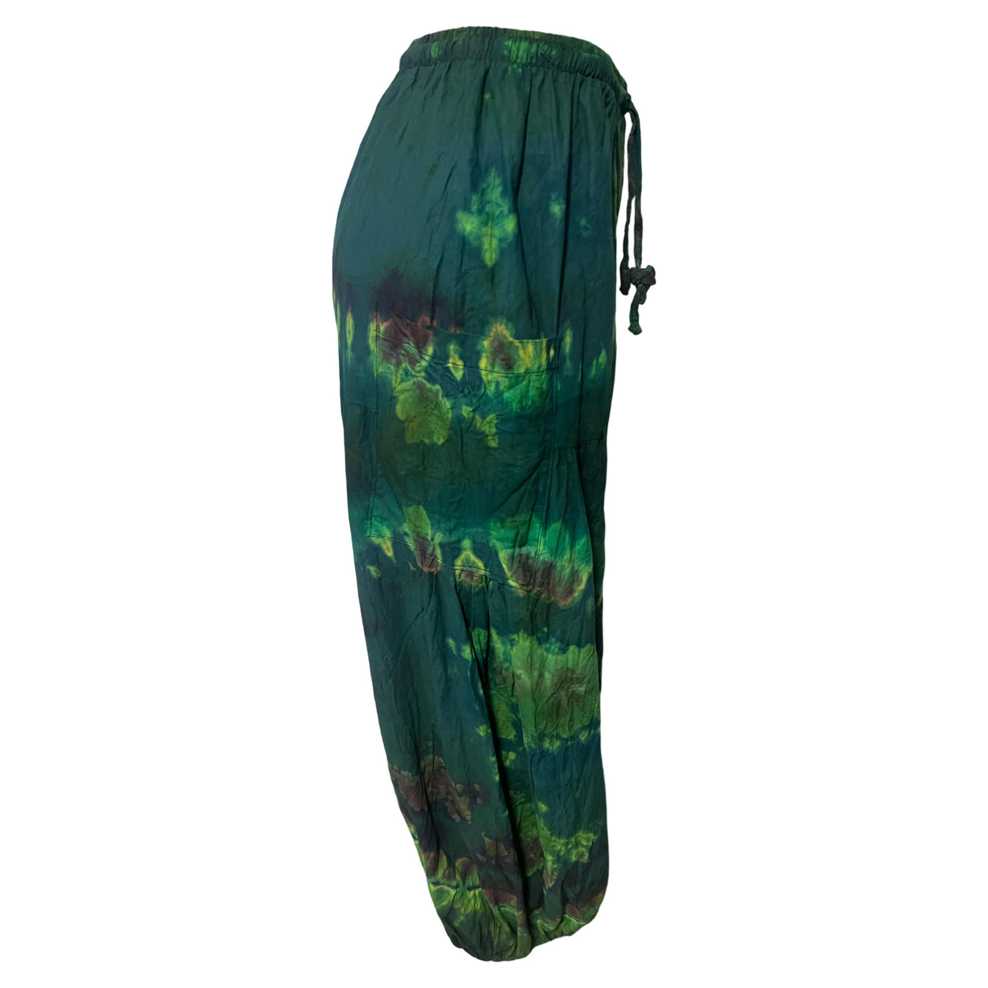 Pants - Green Tie Dye Pants w/ 2 Pocket