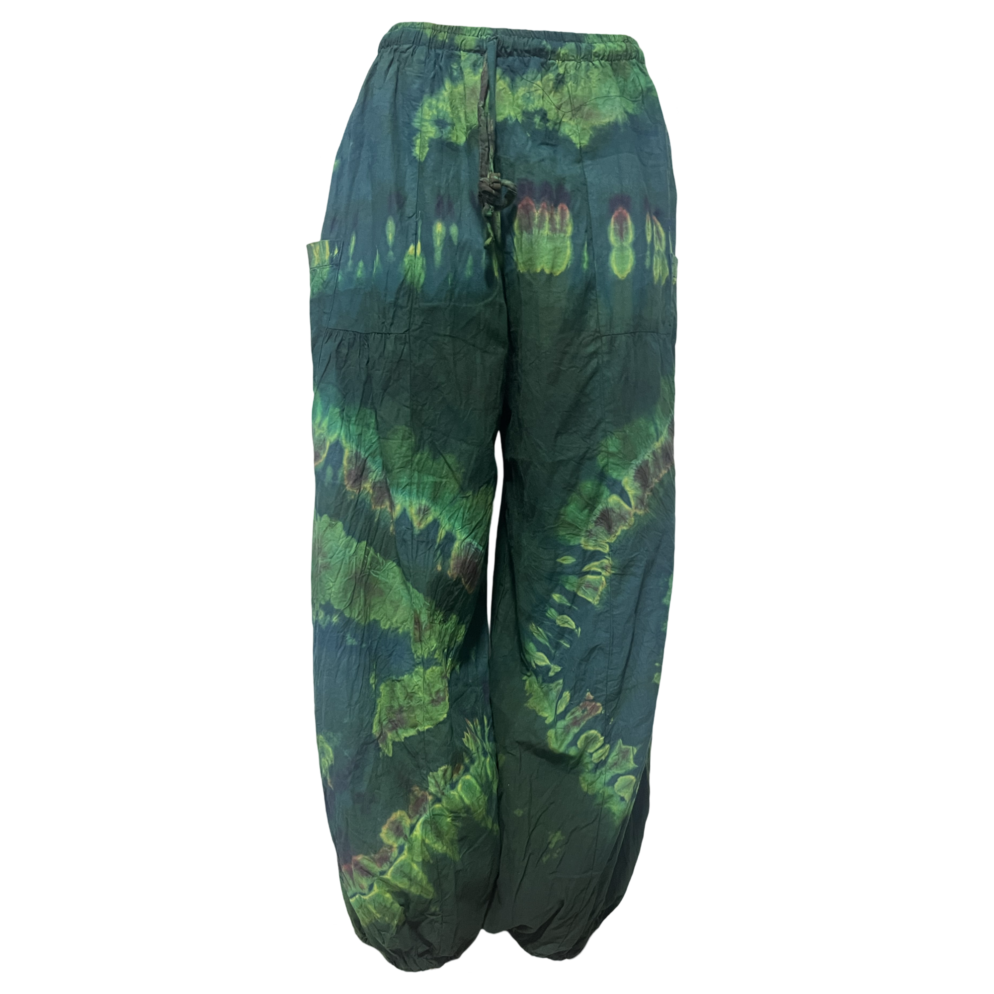 Pants - Green Tie Dye Pants w/ 2 Pocket