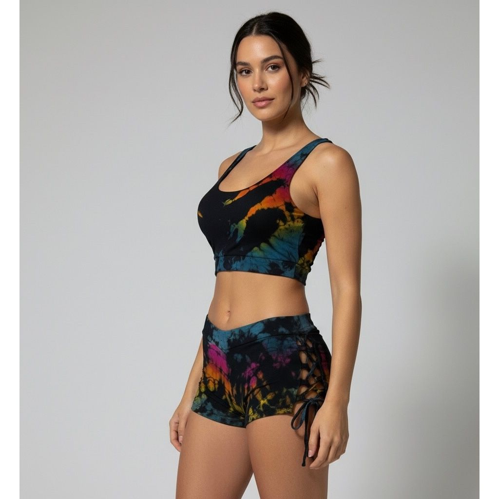 TD Criss Cross Crop Tops & Criss Cross Shorts(Set)