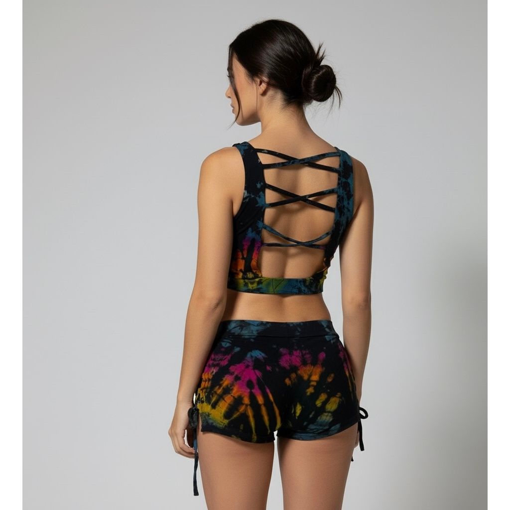 TD Criss Cross Crop Tops & Criss Cross Shorts(Set)