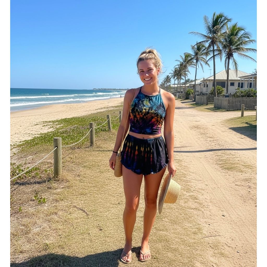 Black Rainbow Halter Neck Backless Tops & Ruffle Shorts