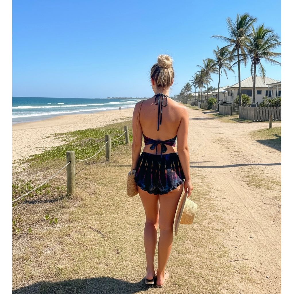 Black Rainbow Halter Neck Backless Tops & Ruffle Shorts