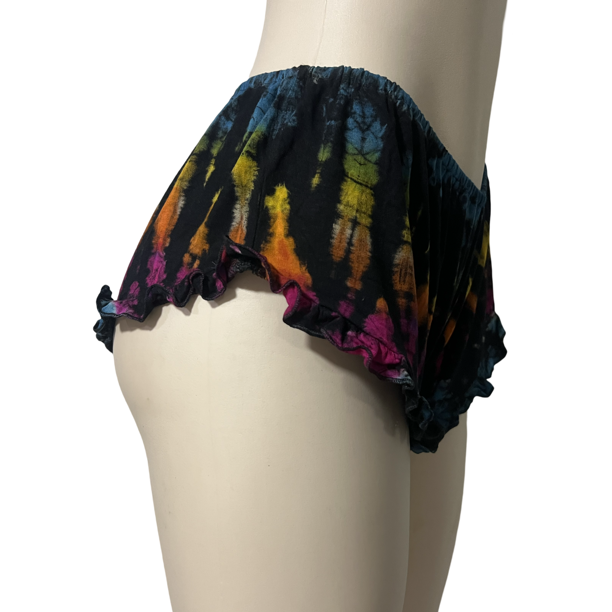 Sexy Tie Dye Ruffle Short Pants.