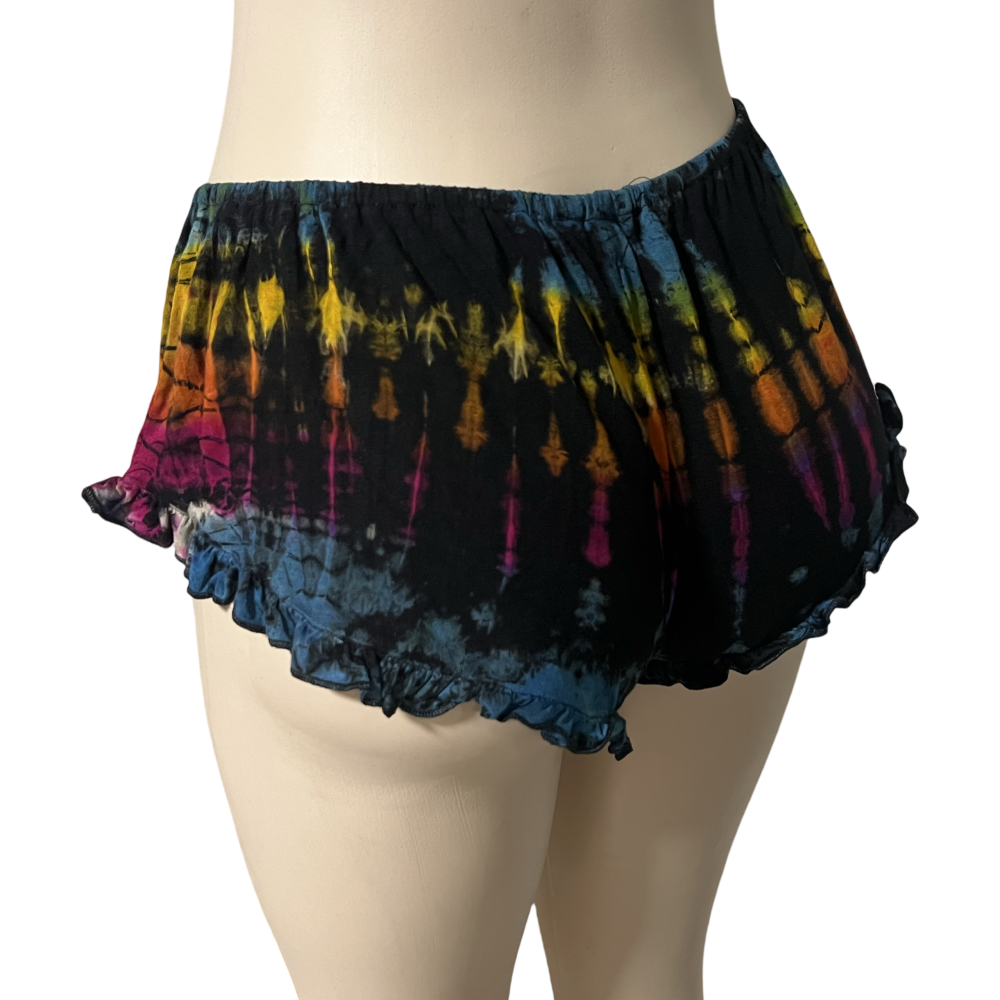 Sexy Tie Dye Ruffle Short Pants.