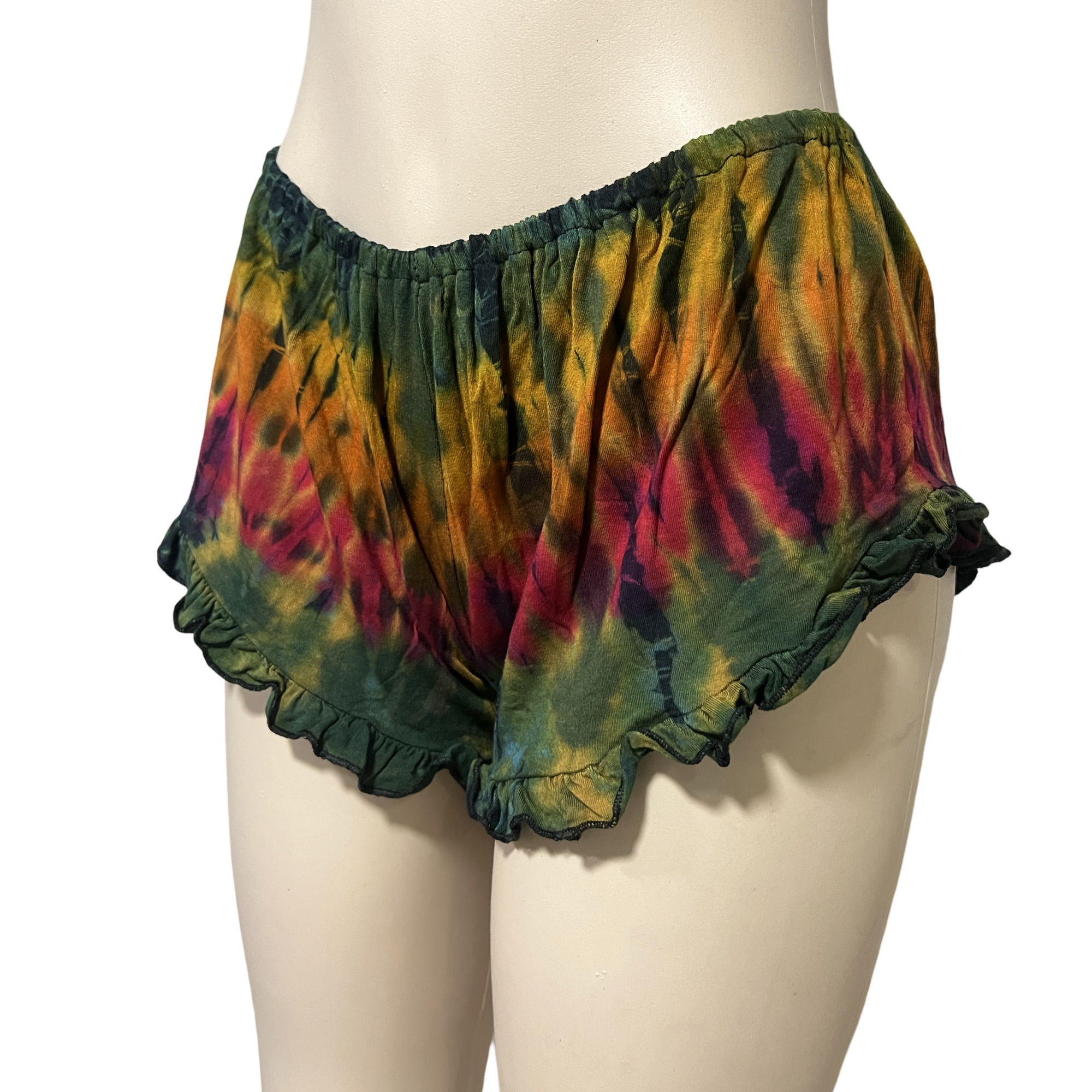 Sexy Tie Dye Ruffle Short Pants.