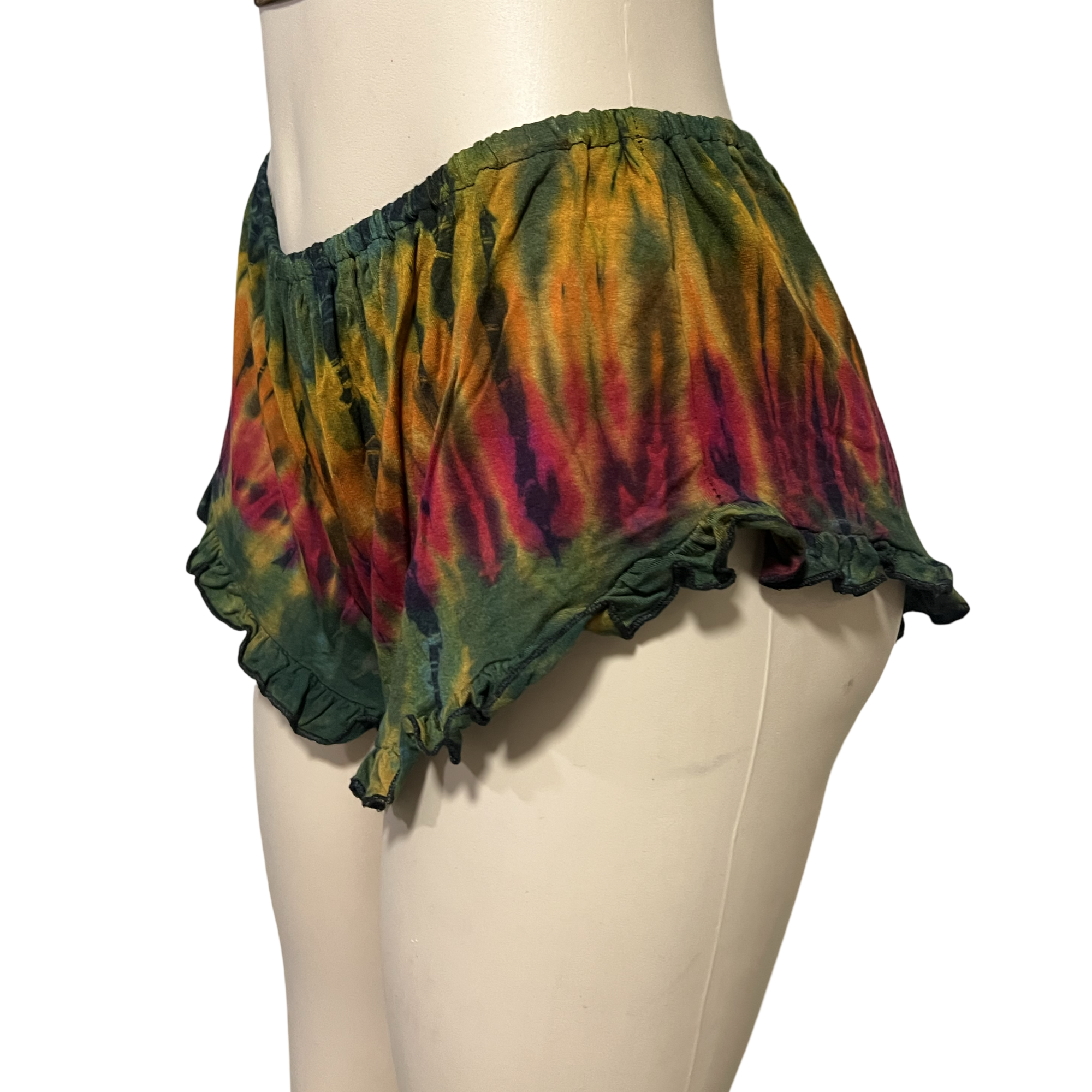 Sexy Tie Dye Ruffle Short Pants.