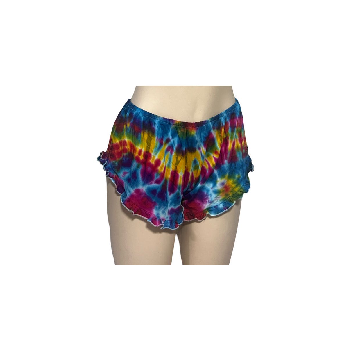 Sexy Tie Dye Ruffle Short Pants.