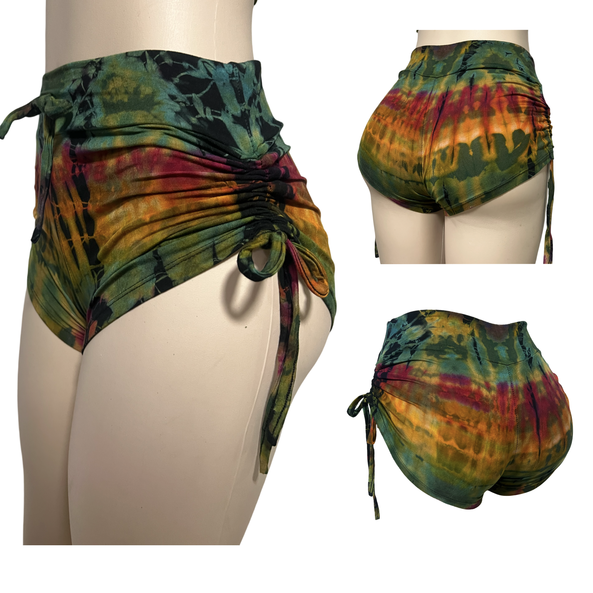 Tie Dye Side Scrunch Shorts