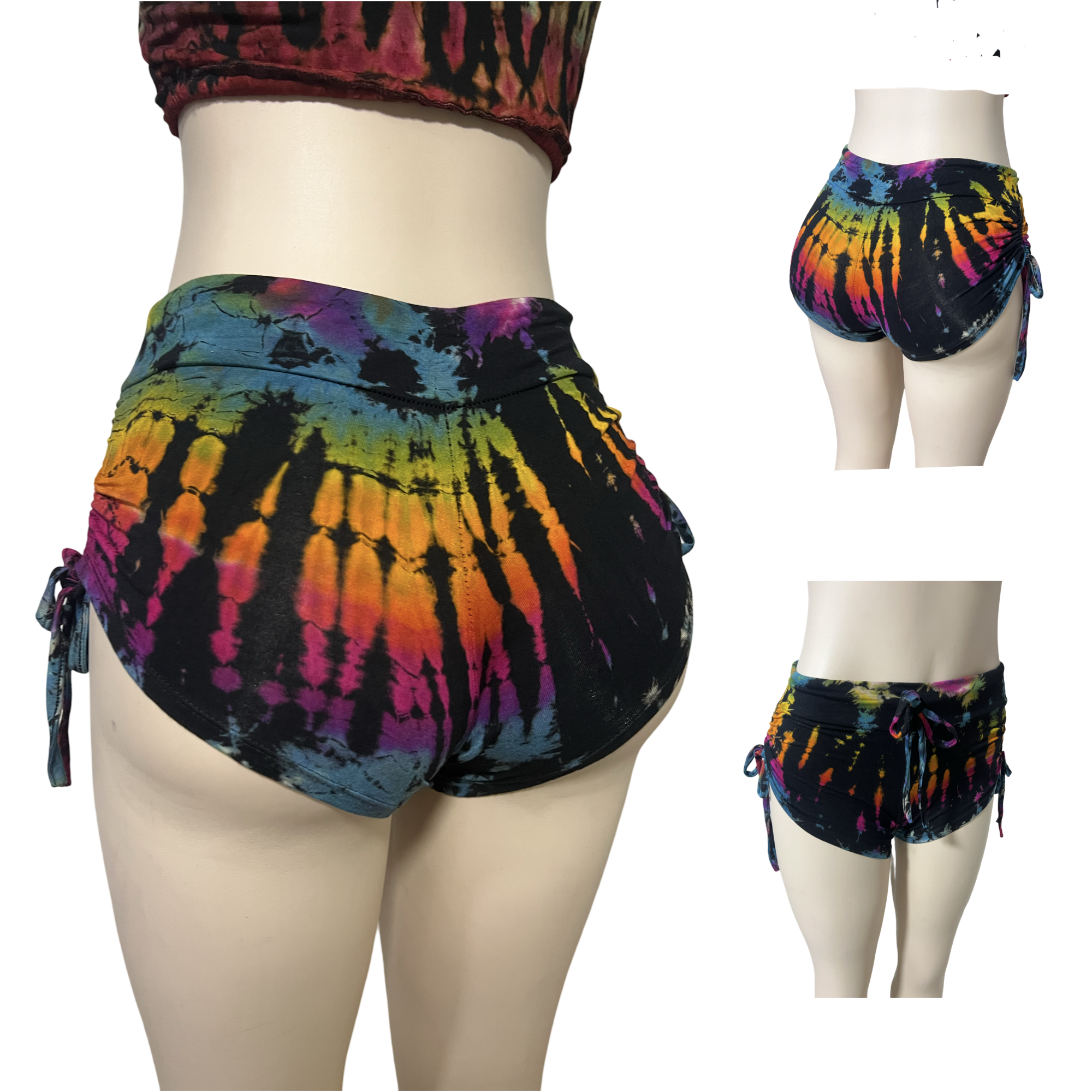 Tie Dye Side Scrunch Shorts