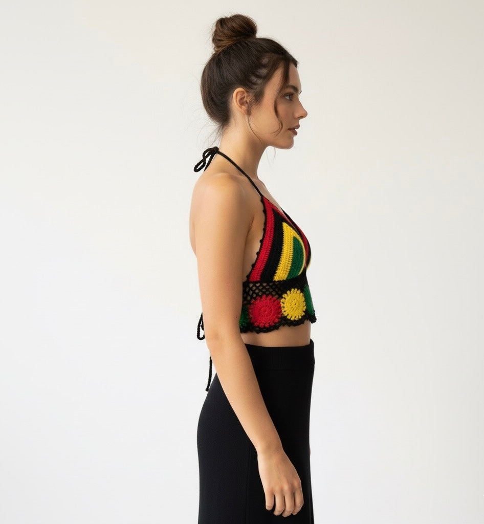 Rasta Crochet Knitting Bra.