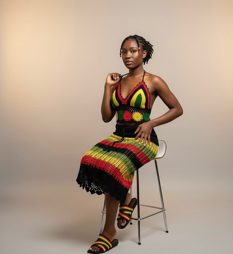 Rasta Crochet Knitting Bra.
