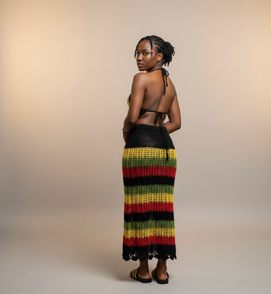 Rasta Crochet Knitting Bra.