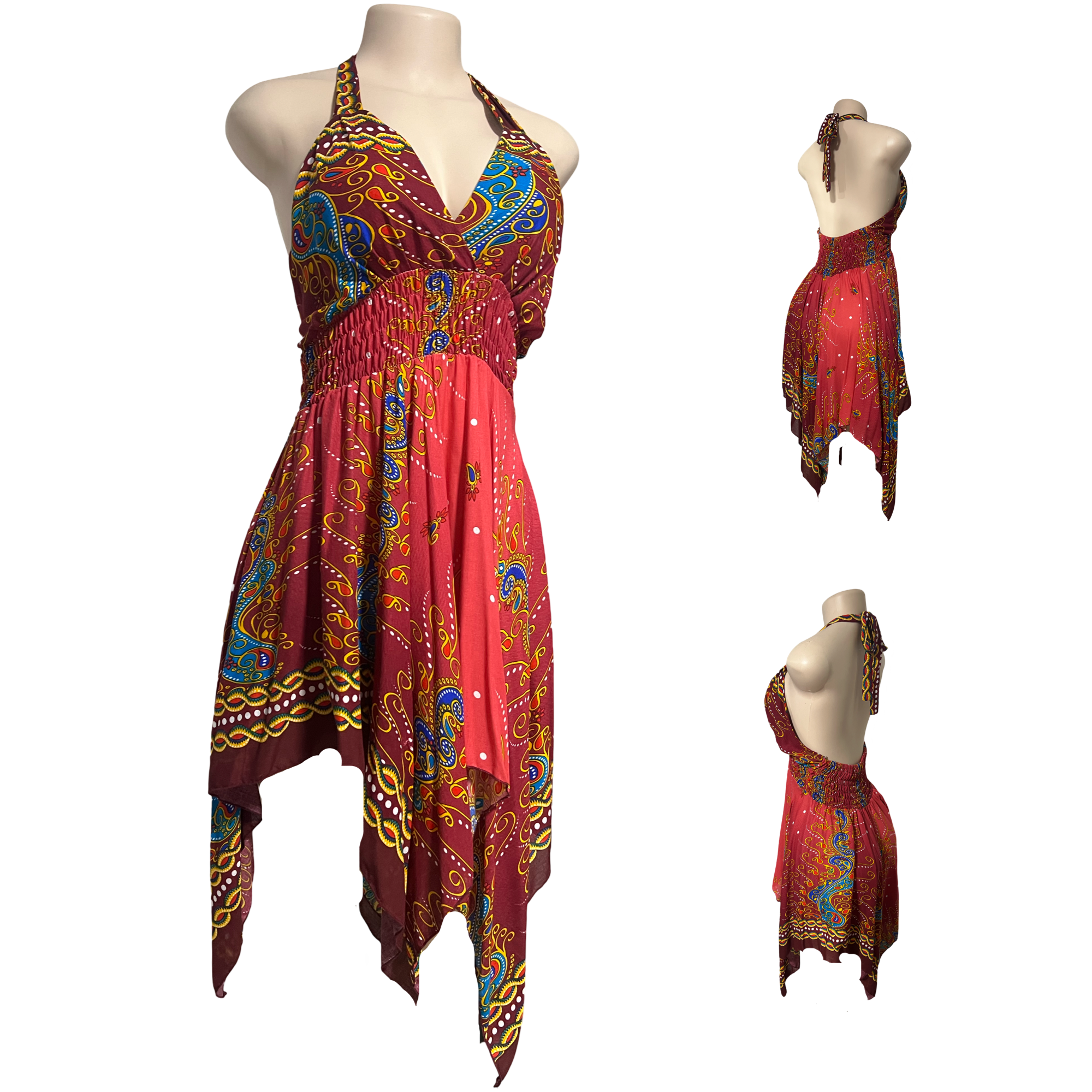 Dress - Paisley Bandana Halter Dress