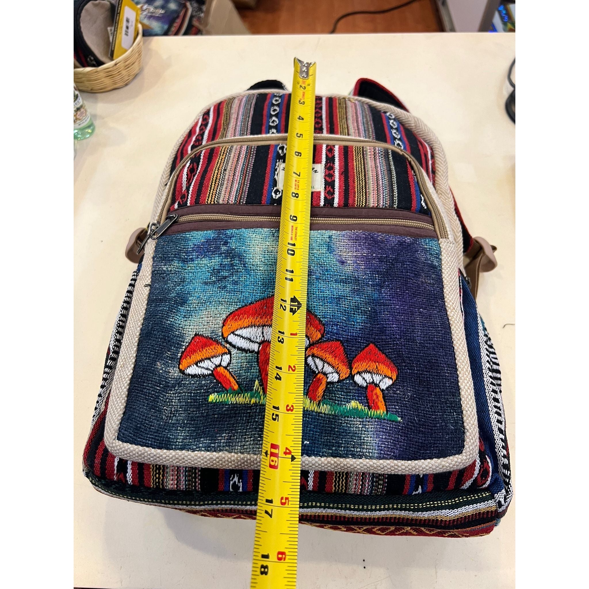 Embroidery Mushroom Hemp Backpack