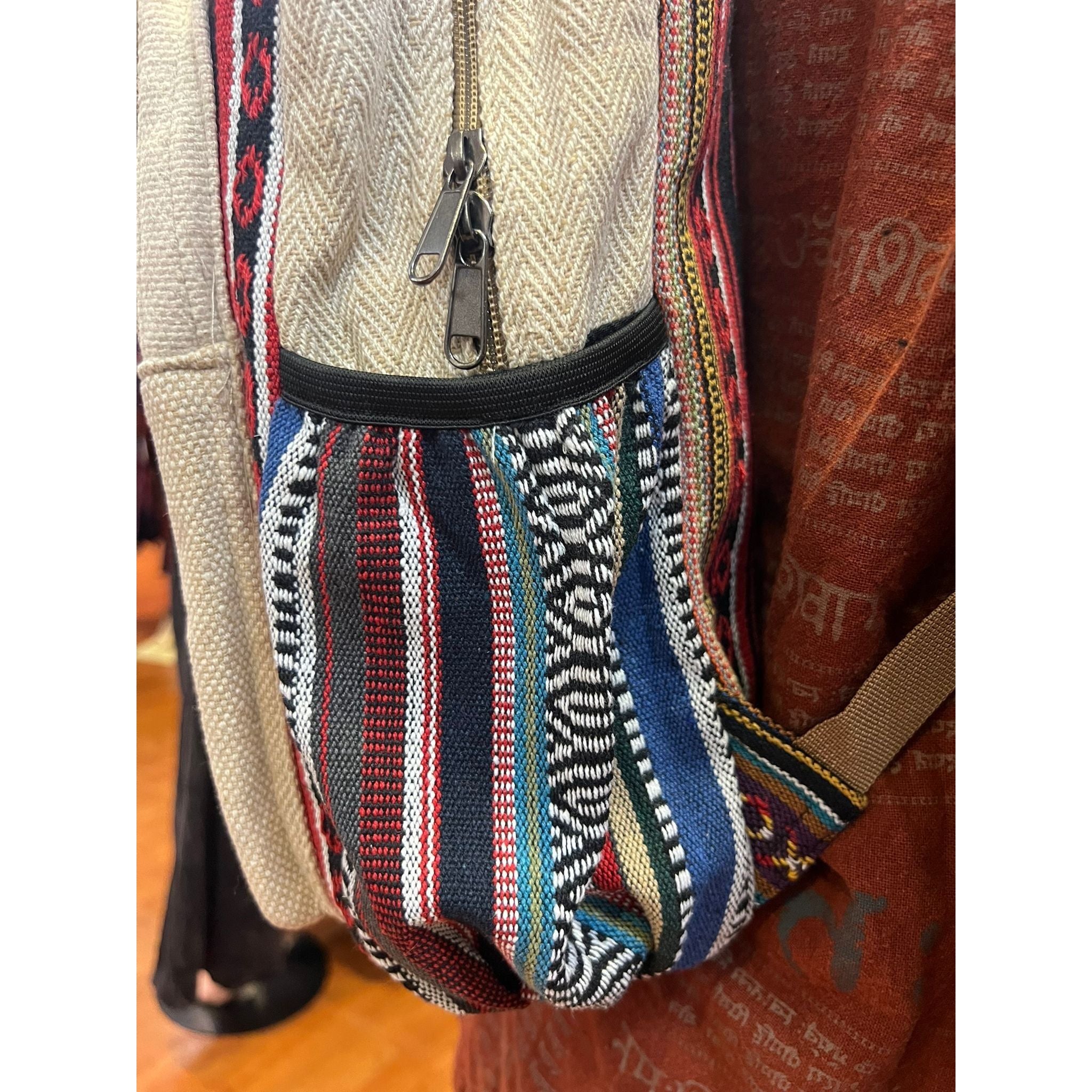 Embroidery Mushroom Hemp Backpack