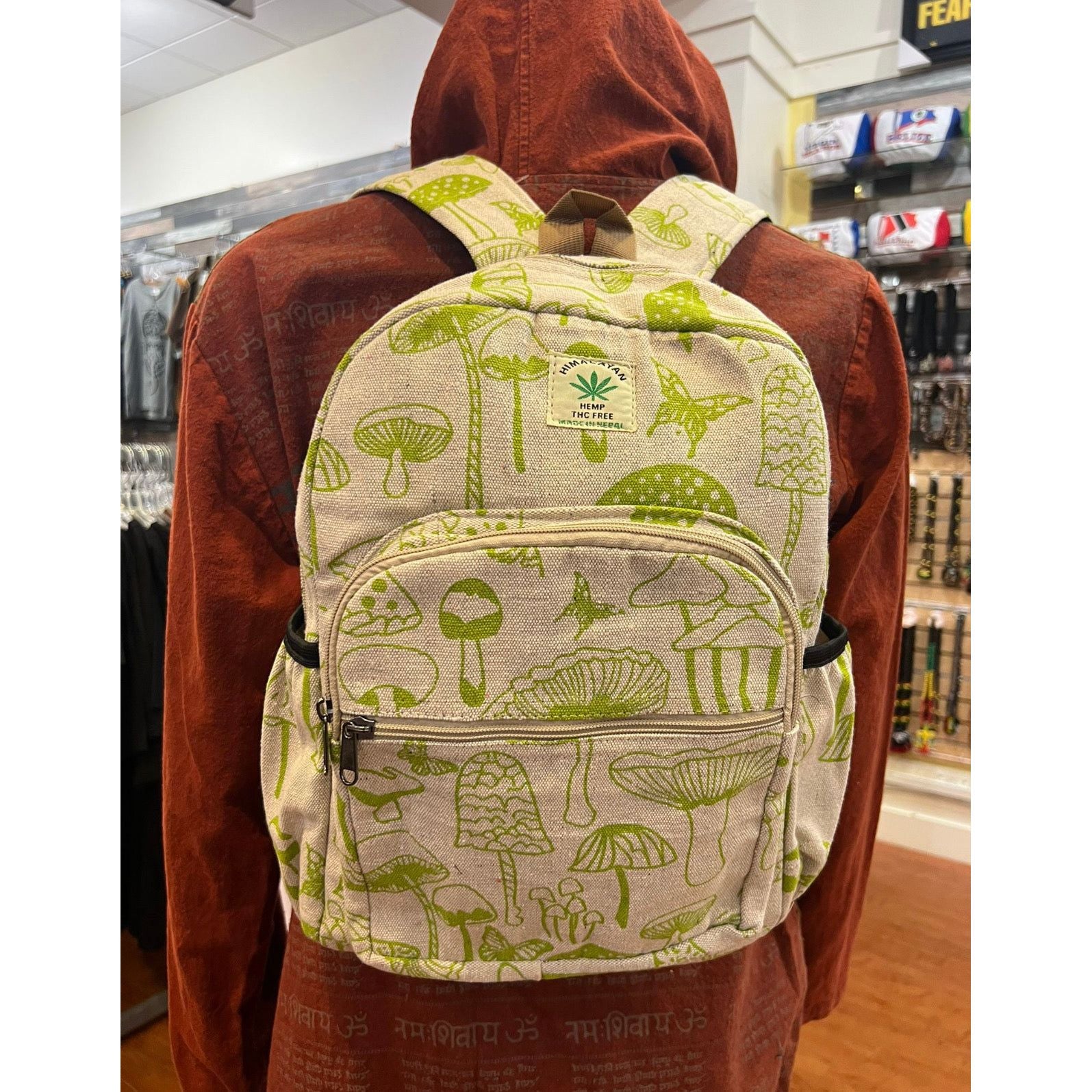 Mushroom  Hemp Backpacks./ Green