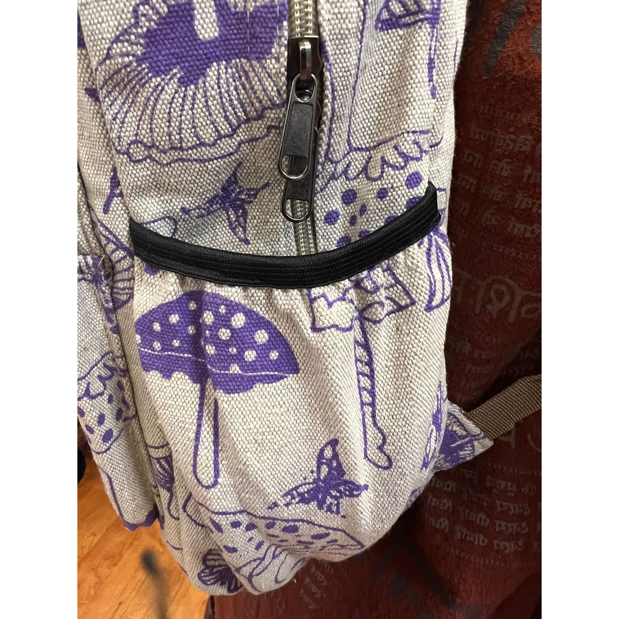 Hemp Mushroom Backpack/Purple