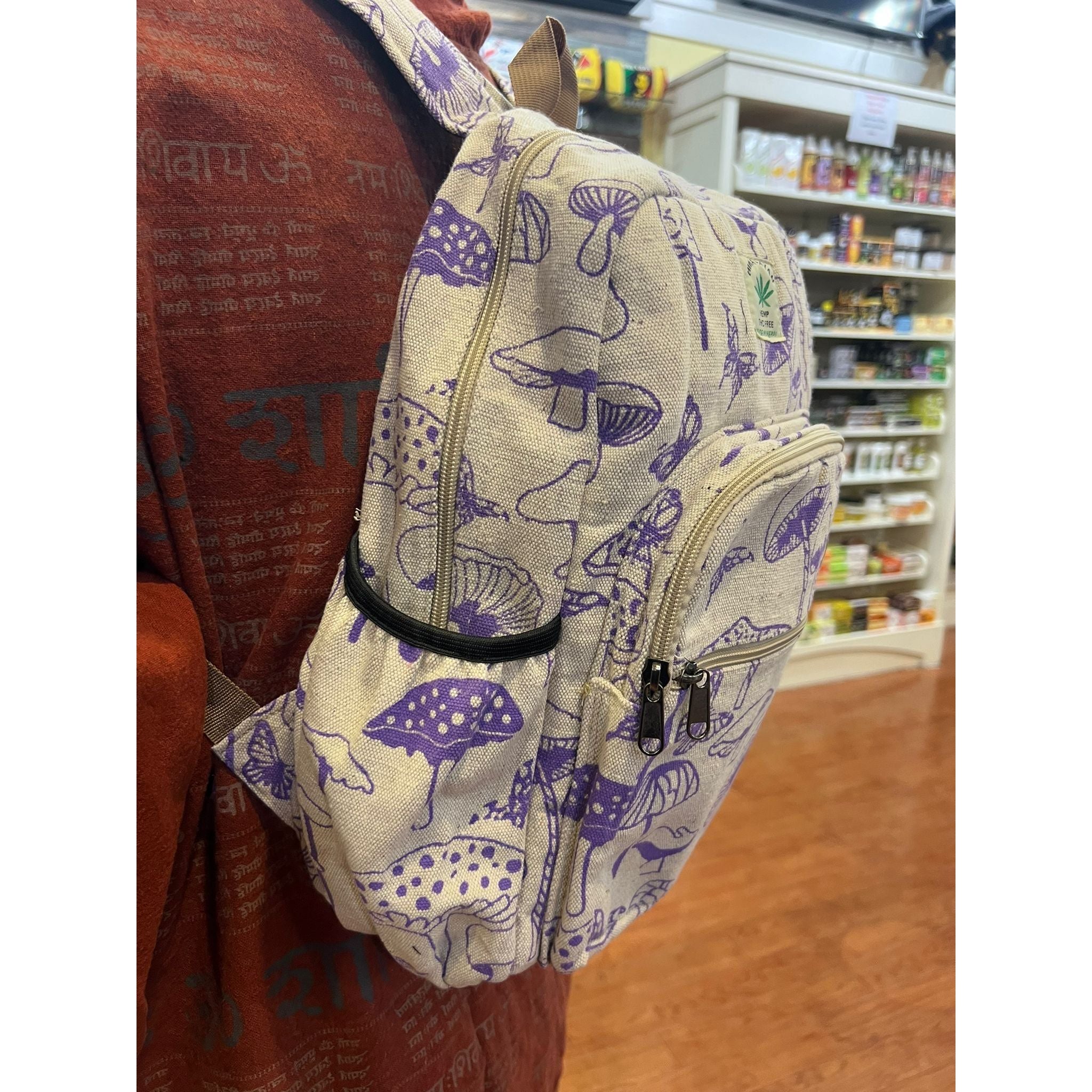 Hemp Mushroom Backpack/Purple
