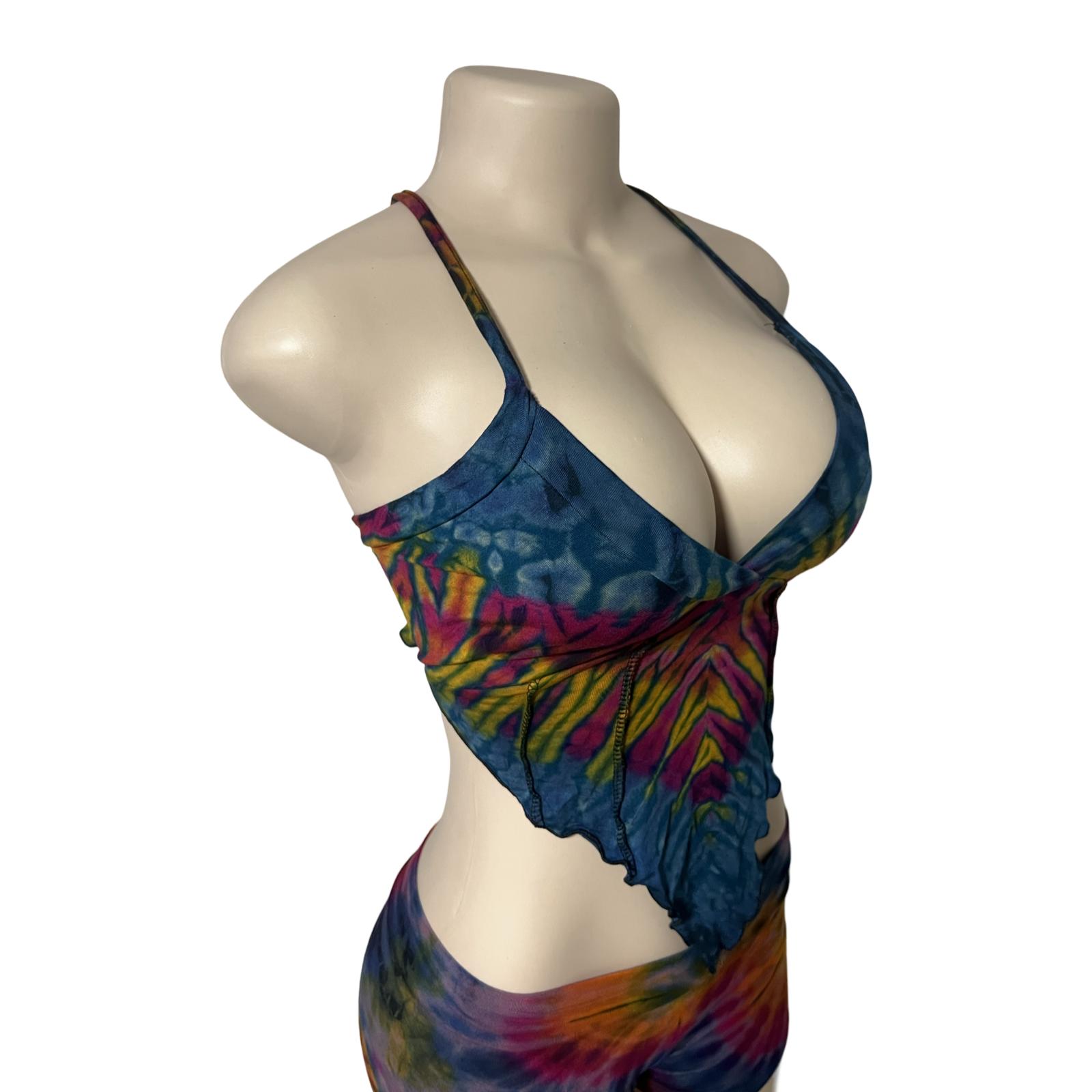 Tops - Tie Dye Deep V / Turquoise