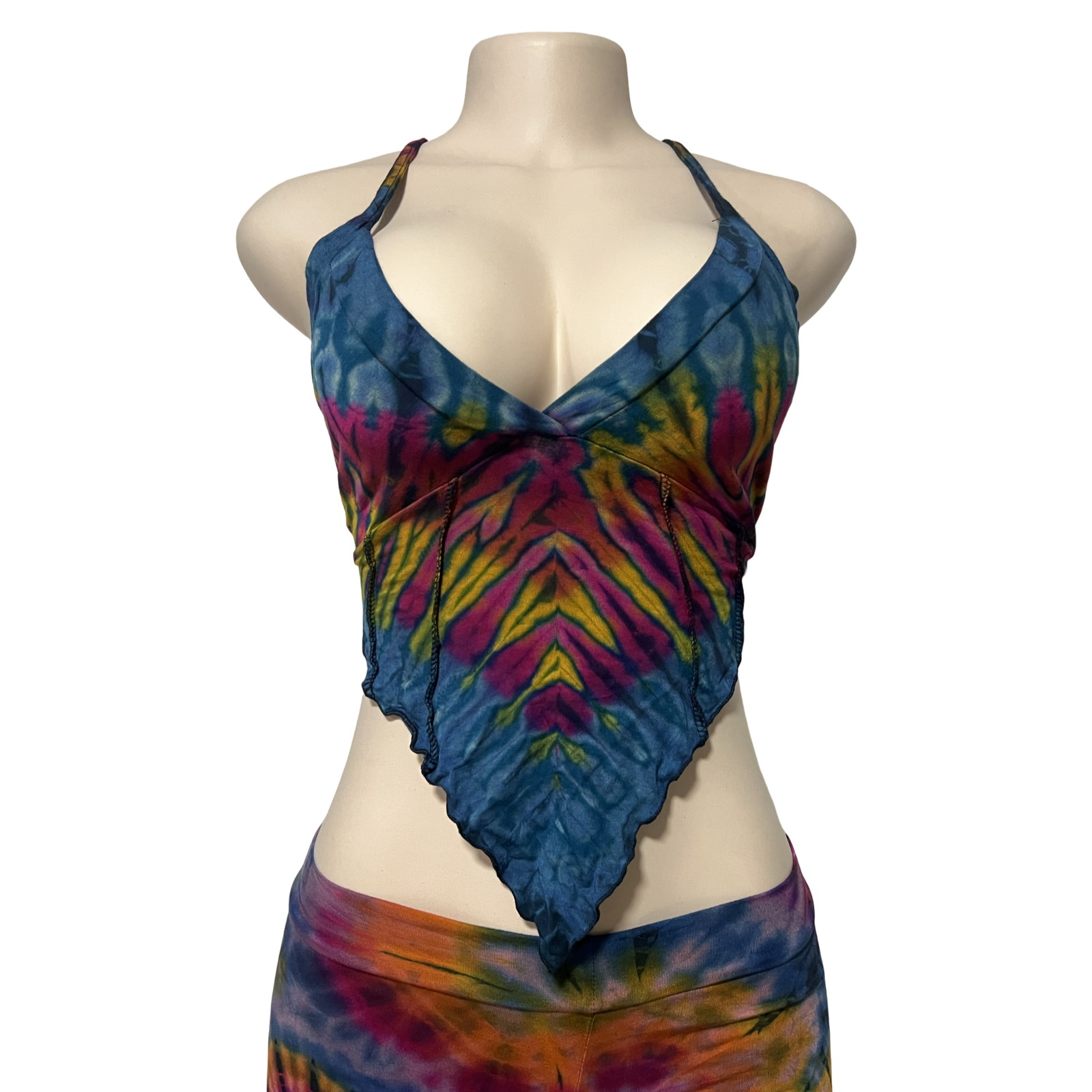 Tops - Tie Dye Deep V / Turquoise