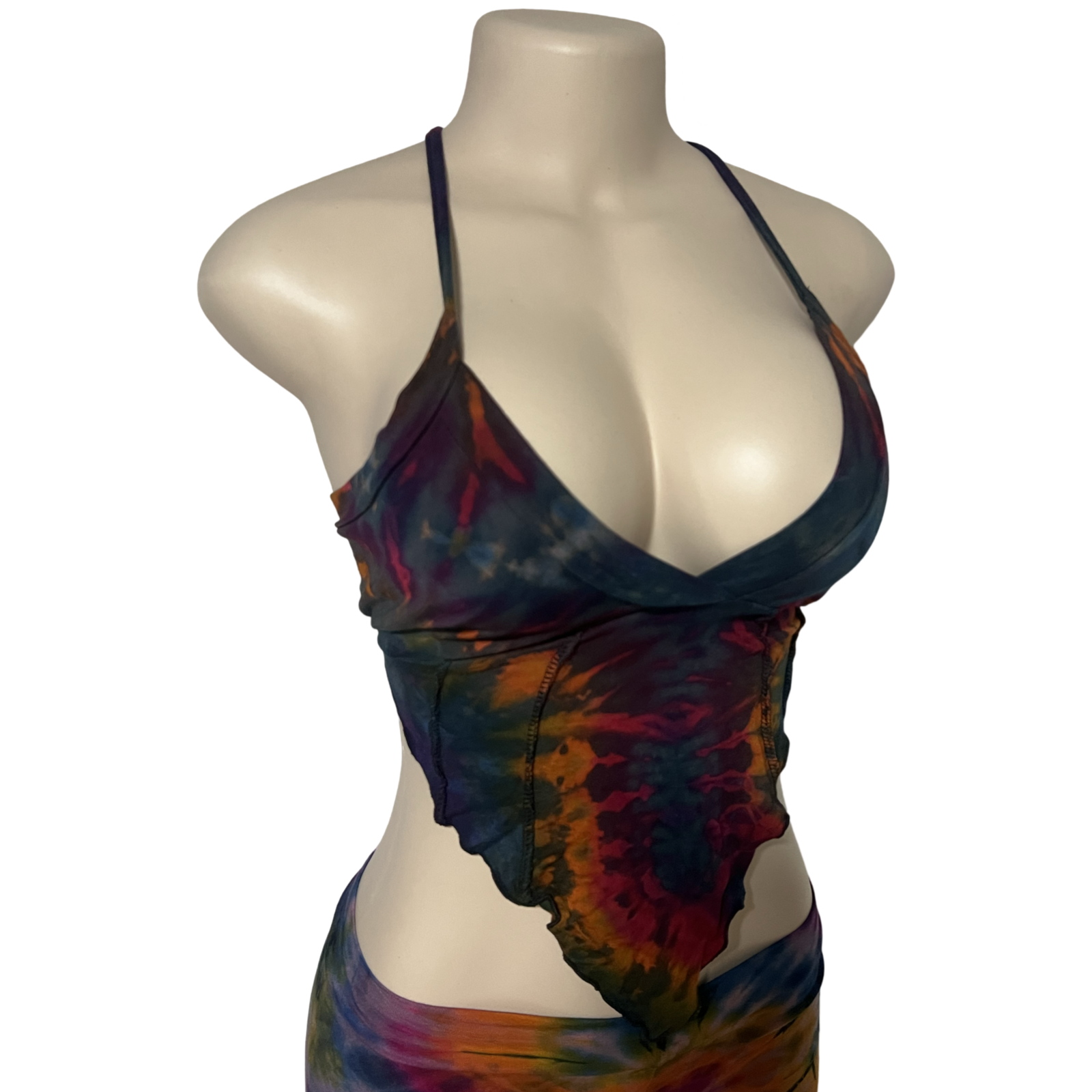 Tops - Tie Dye Deep V / Gray