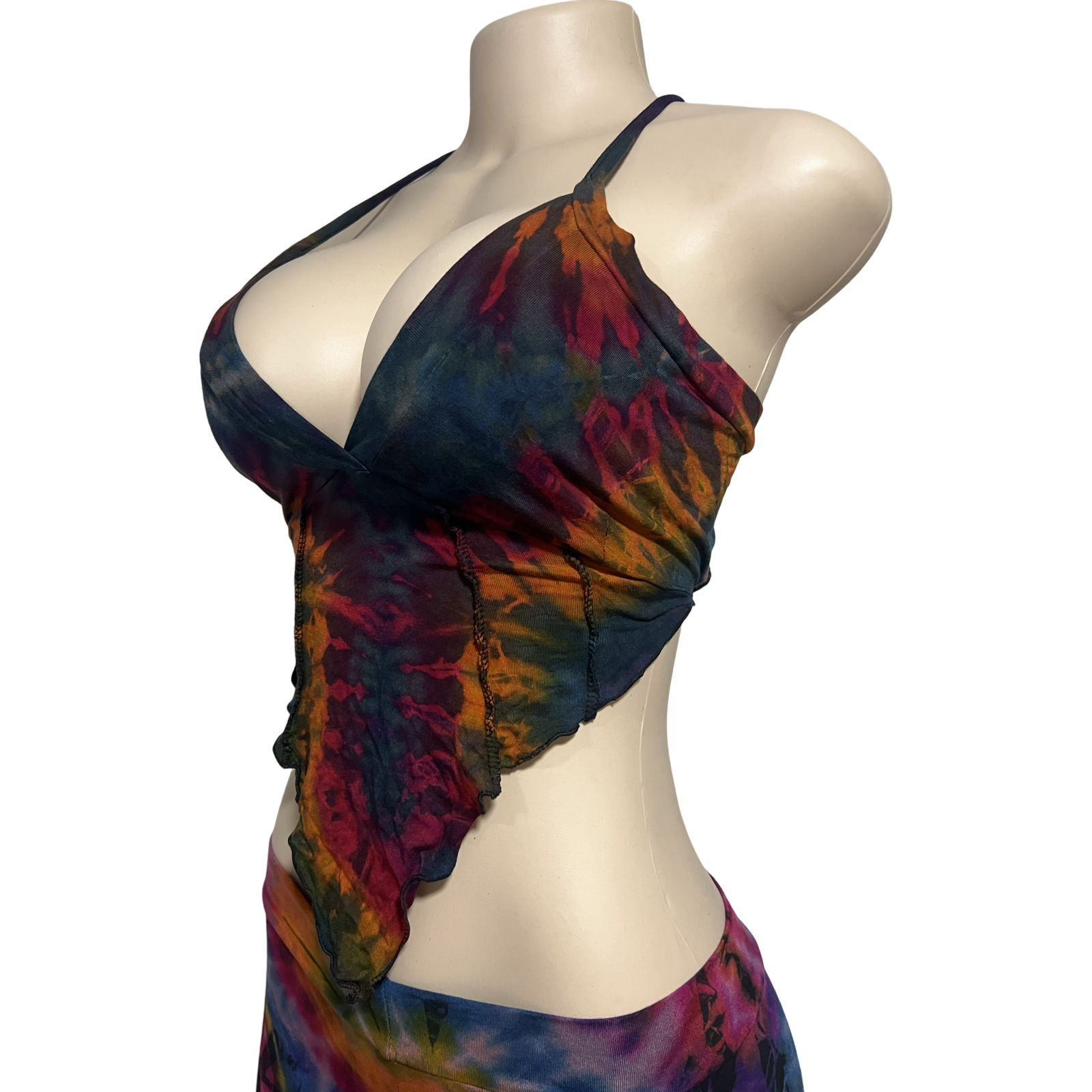 Tops - Tie Dye Deep V / Gray