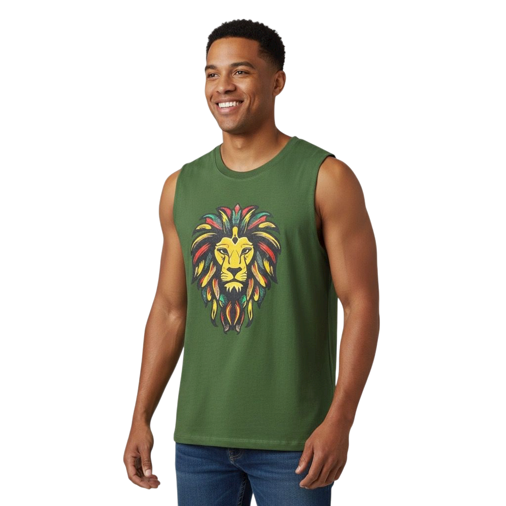 Tank Top - Lion /Olive