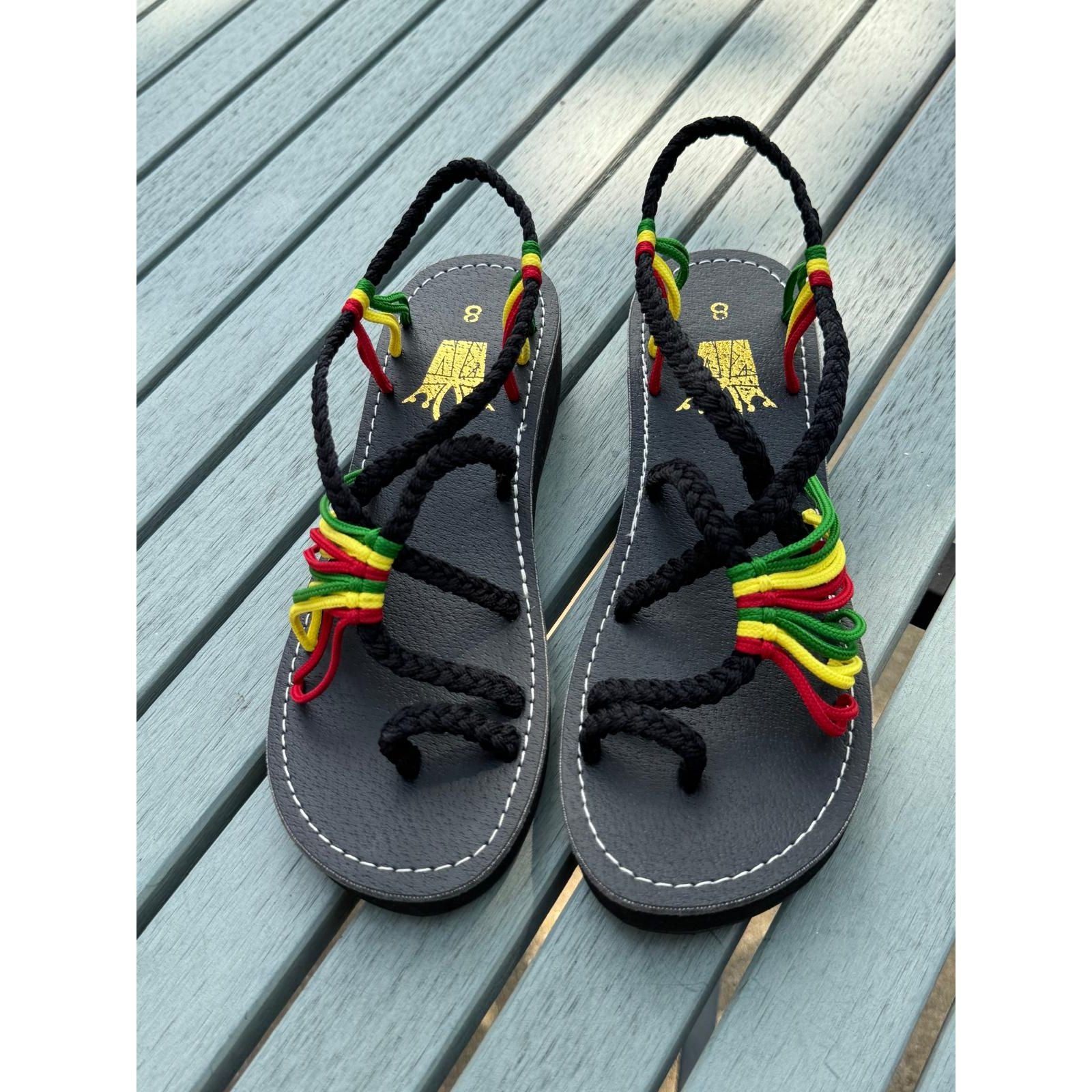 Shoes - Braided Sandals Rasta w/Heels (1.5 inches)