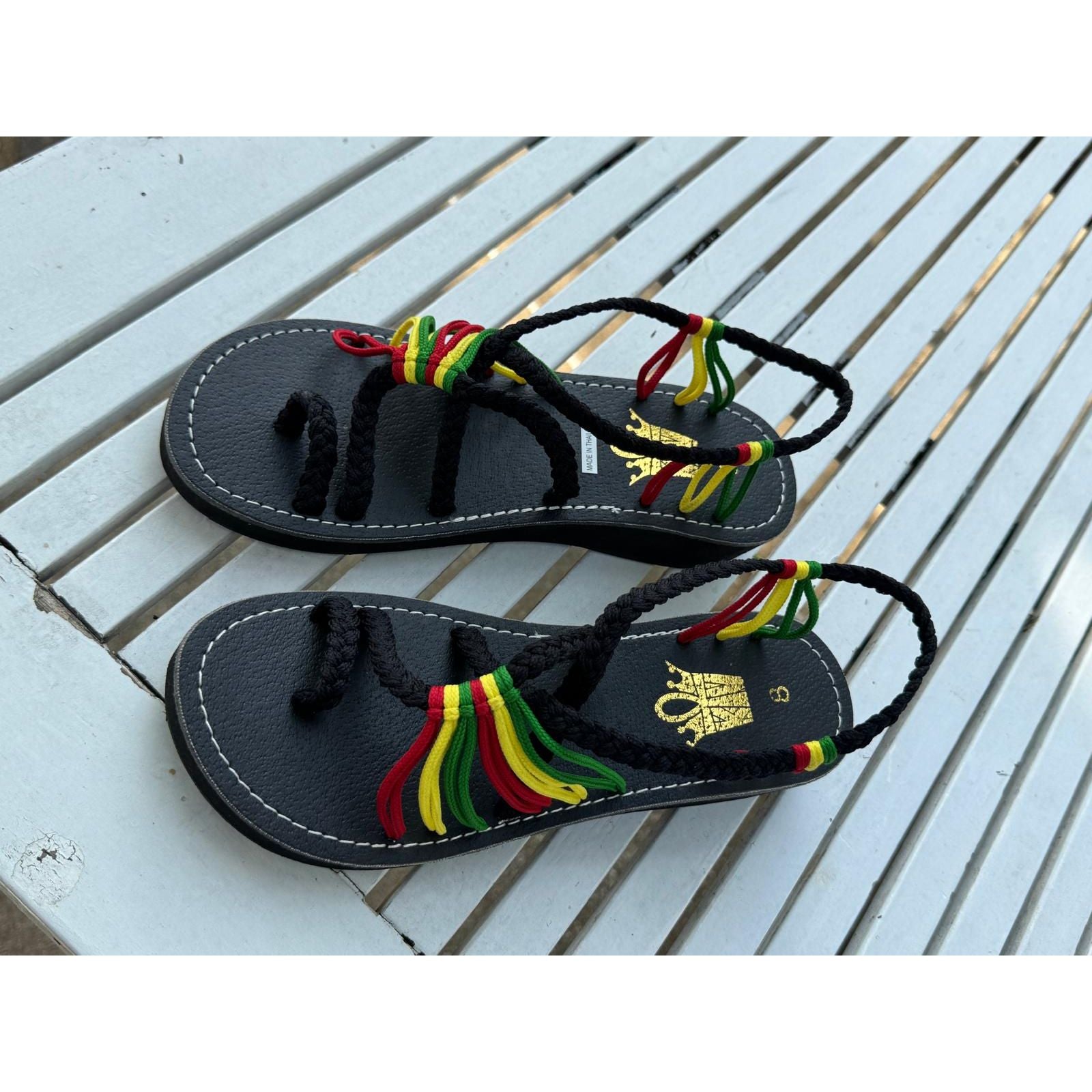 Shoes - Braided Sandals Rasta w/Heels (1.5 inches)