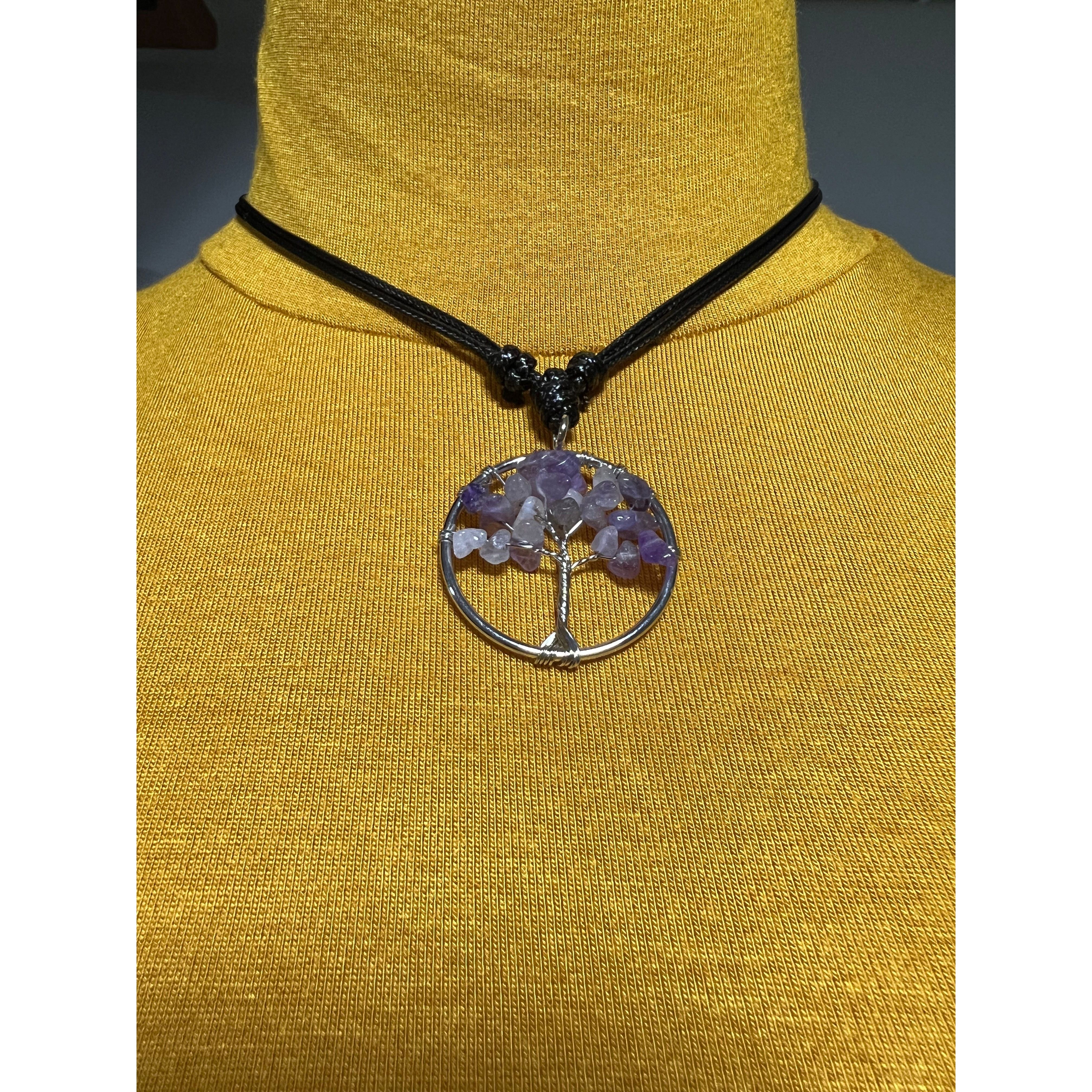 Chakra Crystals Tree Of Life Necklaces.
