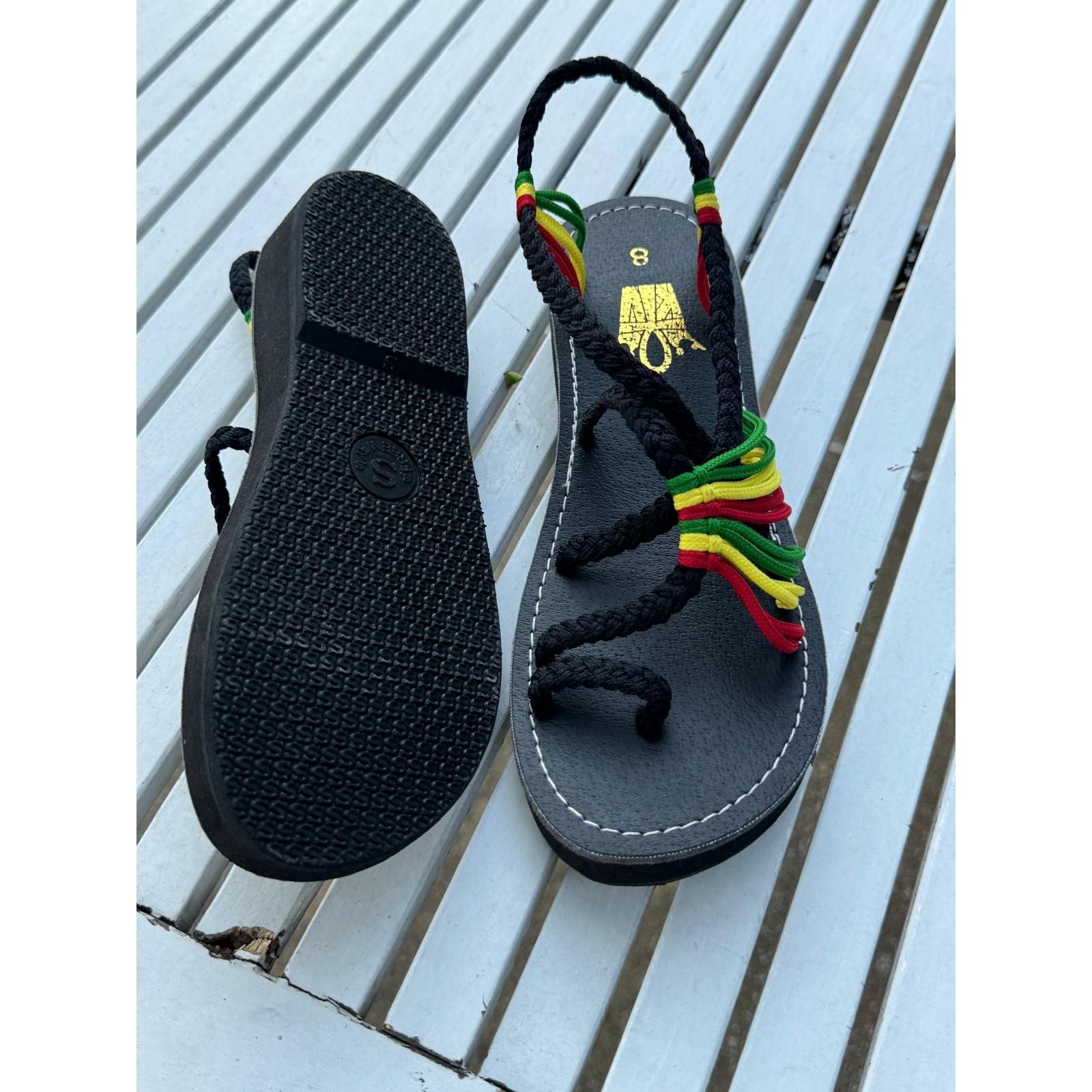 Shoes - Braided Sandals Rasta w/Heels (1.5 inches)