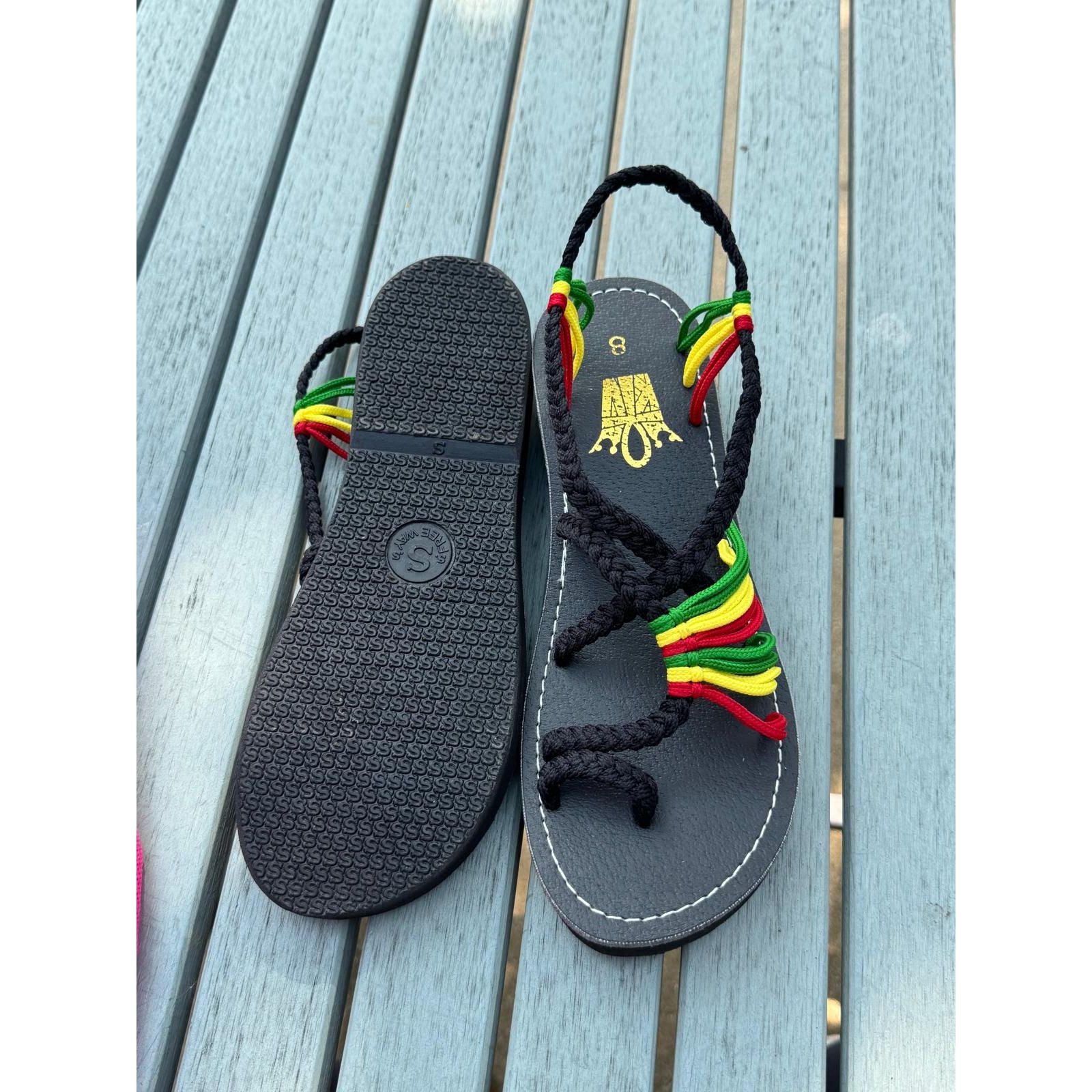 Shoes - Braided Sandals Rasta w/Heels (1.5 inches)