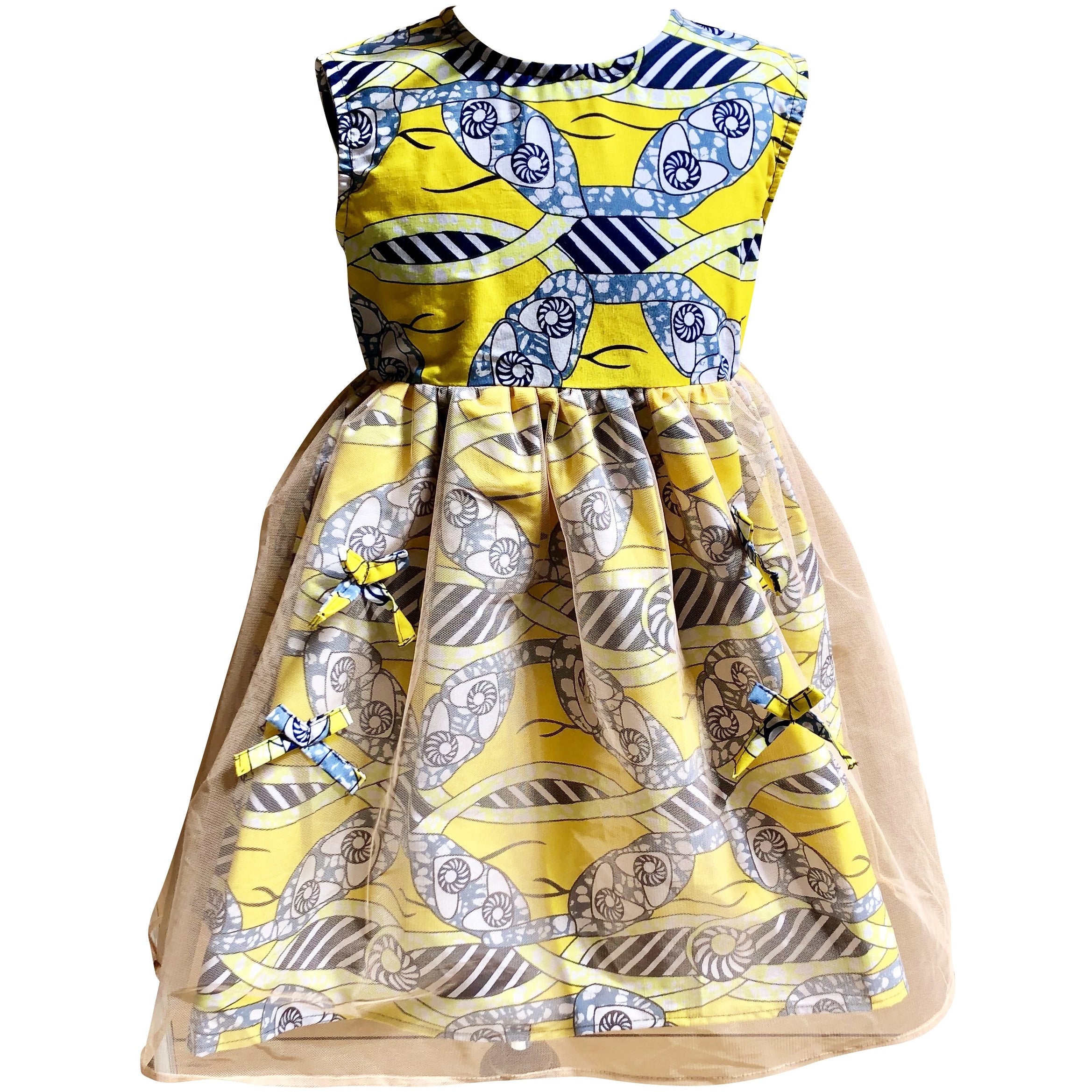 Girl’s African Print Netted Dress - KULTURAL VIBEZ