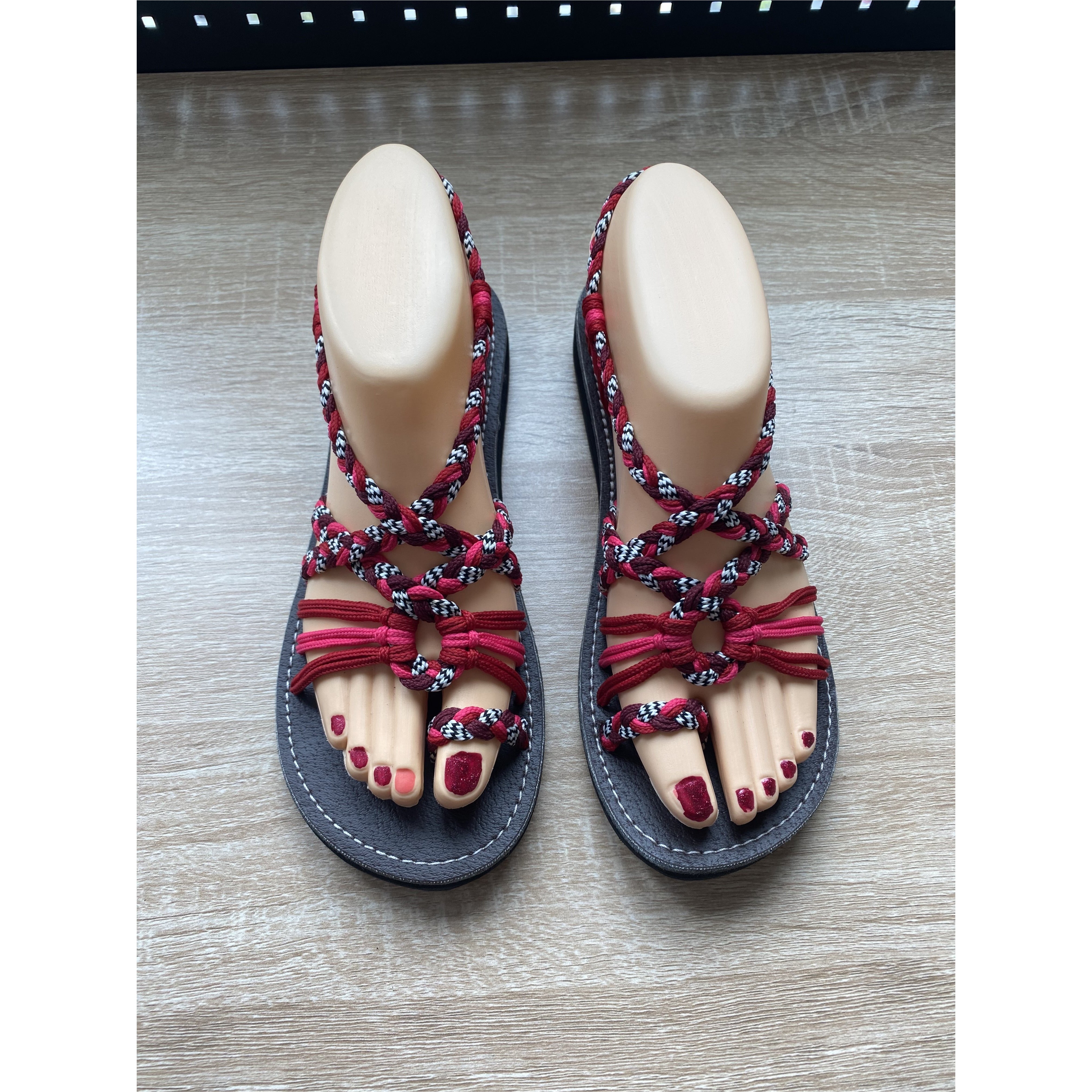 Shoes - Braided Sandal RED/PINK