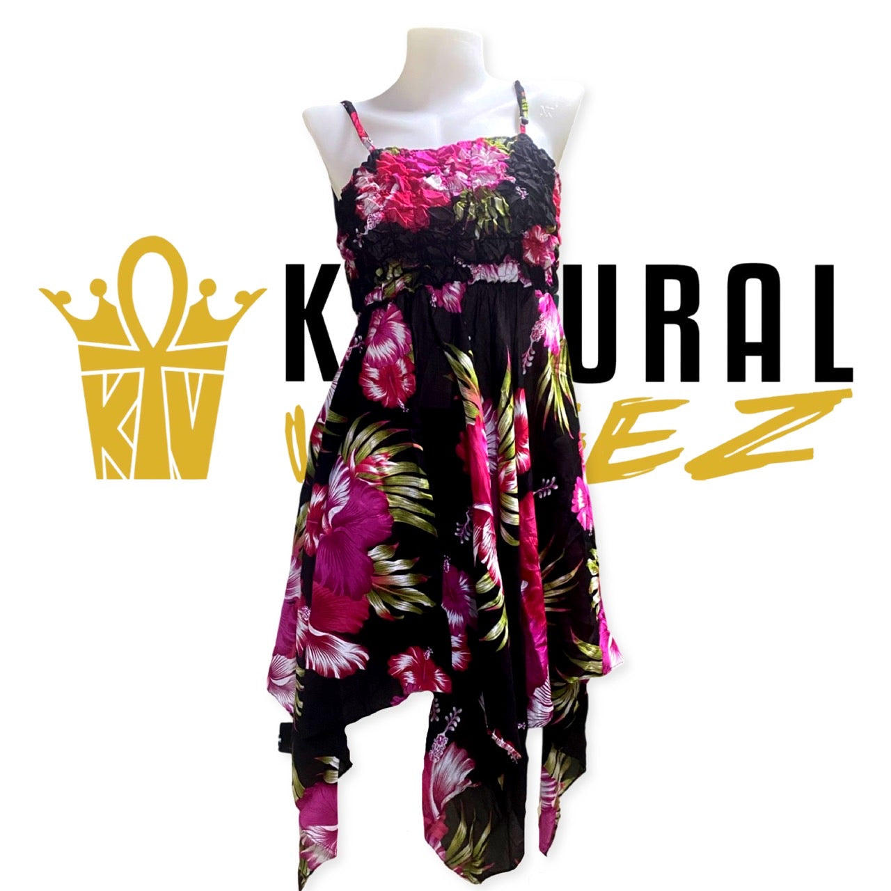 Dress - Thai Floral Dress Variety Black